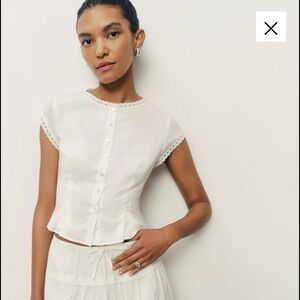 Reformation White Button-Up Top